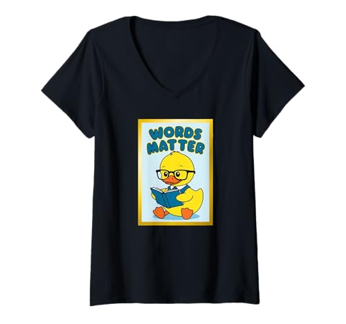 Damen SLP Cruise Duck Worte sind wichtig Autismus Kommunikation Wort Spaß T-Shirt mit V-Ausschnitt Damen SLP Cruise Duck Worte sind wichtig Autismus Kommunikation Wort Spaß T-Shirt mit V-Ausschnitt von Motivation Teacher Speech Language Pathologist CLR