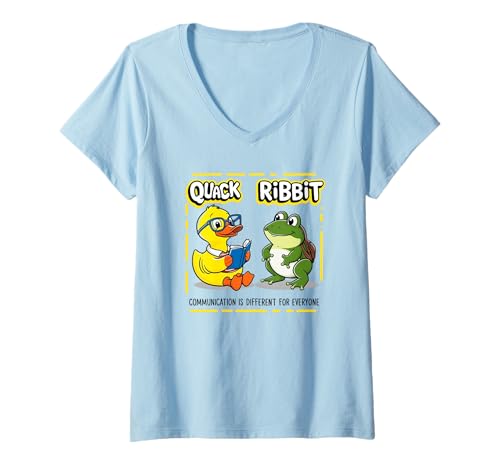 Damen SLP-Kommunikation ist für jeden anders Autismus Word Fun T-Shirt mit V-Ausschnitt Damen SLP-Kommunikation ist für jeden anders Autismus Word Fun T-Shirt mit V-Ausschnitt von Motivation Teacher Speech Language Pathologist CLR