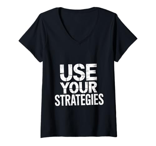 Damen Use Your Strategies Teacher Test Exam Motivation - T-Shirt mit V-Ausschnitt Damen Use Your Strategies Teacher Test Exam Motivation - T-Shirt mit V-Ausschnitt von Motivation der Lehrerprüfung