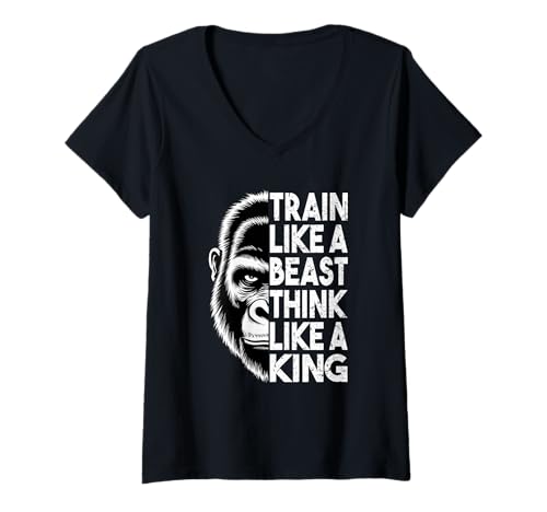 Damen Motivierendes Zitat für Fitness-Enthusiasten T-Shirt mit V-Ausschnitt Damen Motivierendes Zitat für Fitness-Enthusiasten T-Shirt mit V-Ausschnitt von Motivational And Inspirational Apparel Co.