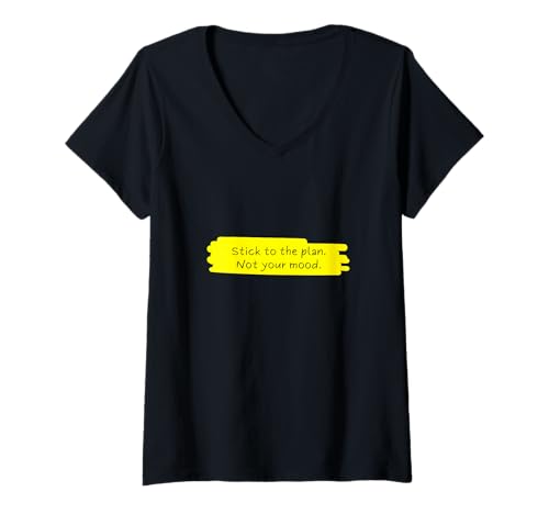 Damen Halten Sie Sich an den Plan, Nicht an Ihre Stimmung, Ihre Motivationsdisziplin. T-Shirt mit V-Ausschnitt Damen Halten Sie Sich an den Plan, Nicht an Ihre Stimmung, Ihre Motivationsdisziplin. T-Shirt mit V-Ausschnitt von Motivational Discipline Fitness Success Quote
