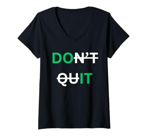 Damen Motivierendes Grafikdesign Don't Quit Do It Positives Geschenk T-Shirt mit V-Ausschnitt Damen Motivierendes Grafikdesign Don't Quit Do It Positives Geschenk T-Shirt mit V-Ausschnitt von Motivational Faith Entrepreneur Gifts