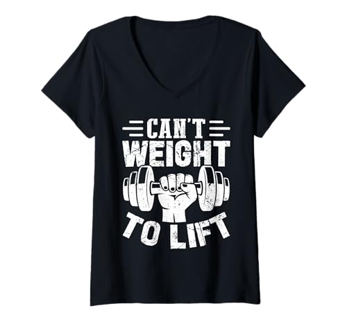 Damen Can't Weight to Lift Motivational Design T-Shirt mit V-Ausschnitt Damen Can't Weight to Lift Motivational Design T-Shirt mit V-Ausschnitt von Motivational Fitness Gym Humor Lifting
