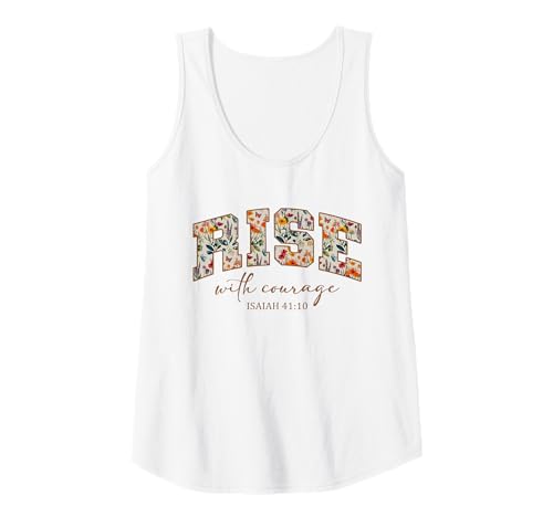 Damen Rise with Courage Christian Religion Bible Scripture Message Tank Top Damen Rise with Courage Christian Religion Bible Scripture Message Tank Top von Motivational Inspirational Bible Verse Quote Gifts