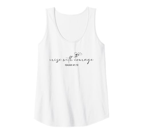 Damen Rise with Courage Christian Religion Bible Scripture Message Tank Top Damen Rise with Courage Christian Religion Bible Scripture Message Tank Top von Motivational Inspirational Bible Verse Quote Gifts