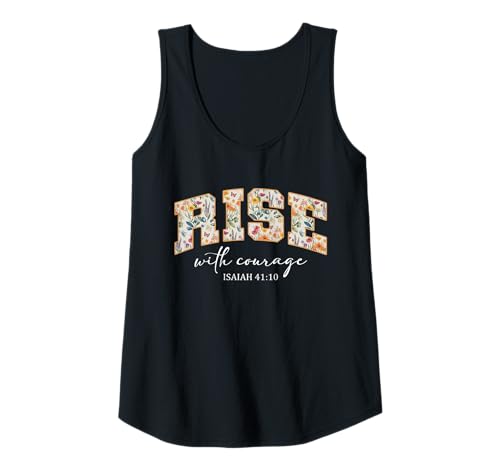 Damen Rise with Courage Christian Religion Bible Scripture Message Tank Top Damen Rise with Courage Christian Religion Bible Scripture Message Tank Top von Motivational Inspirational Bible Verse Quote Gifts