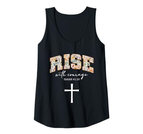 Damen Rise with Courage Cross Christian Religion Bible Scripture Tank Top Damen Rise with Courage Cross Christian Religion Bible Scripture Tank Top von Motivational Inspirational Bible Verse Quote Gifts