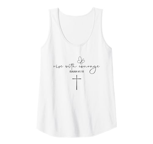 Damen Rise with Courage Cross Christian Religion Bible Scripture Tank Top Damen Rise with Courage Cross Christian Religion Bible Scripture Tank Top von Motivational Inspirational Bible Verse Quote Gifts