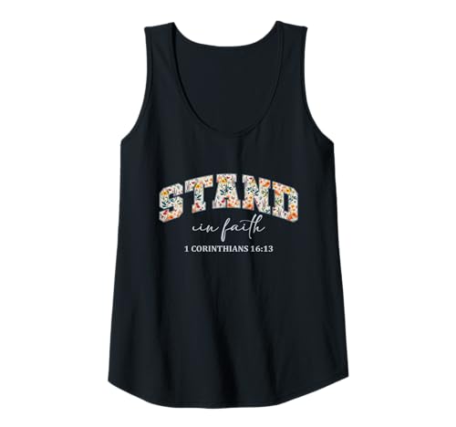 Damen Stand In Faith Christians Religion Bible Scripture Message Tank Top von Motivational Inspirational Bible Verse Quote Gifts