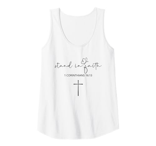 Damen Stand In Faith Cross Christians Religion Bible Scripture Tank Top von Motivational Inspirational Bible Verse Quote Gifts