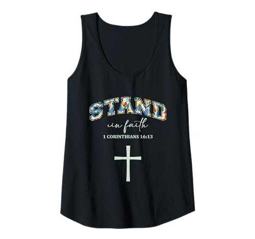 Damen Stand In Faith Cross Christians Religion Bible Scripture Tank Top Damen Stand In Faith Cross Christians Religion Bible Scripture Tank Top von Motivational Inspirational Bible Verse Quote Gifts