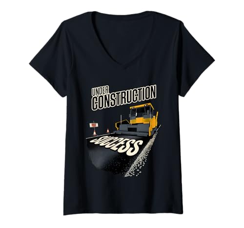 Damen Weg zum Erfolg Im BAU, hart Arbeiten T-Shirt mit V-Ausschnitt Damen Weg zum Erfolg Im BAU, hart Arbeiten T-Shirt mit V-Ausschnitt von Motivational Man