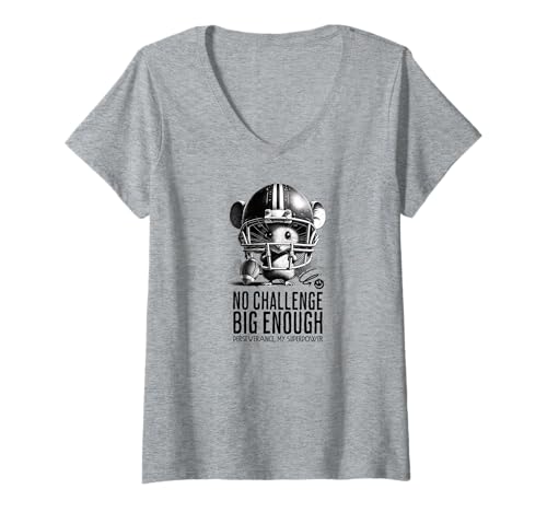 Damen Motivational Perseverance Apparel - Fußball Helm Maus T-Shirt mit V-Ausschnitt Damen Motivational Perseverance Apparel - Fußball Helm Maus T-Shirt mit V-Ausschnitt von Motivational Perseverance Message Sport Collection