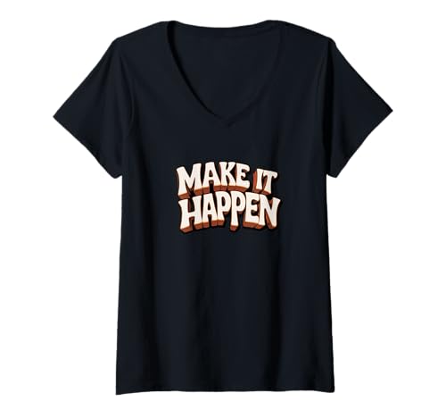 Damen MACH ES MÖGLICH. Positivität, ermutigen T-Shirt mit V-Ausschnitt Damen MACH ES MÖGLICH. Positivität, ermutigen T-Shirt mit V-Ausschnitt von Motivational quote. Inspire