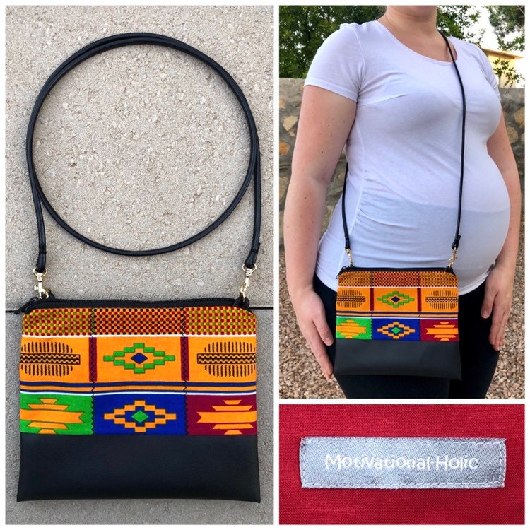 Kente Ankara Crossbody Geldbörse Mit Abnehmbarem Riemen von MotivationalHolicLLC