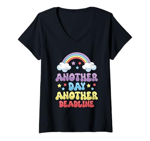 Damen Ein weiterer Tag eine weitere Frist T-Shirt mit V-Ausschnitt Damen Ein weiterer Tag eine weitere Frist T-Shirt mit V-Ausschnitt von Motivationsbüro