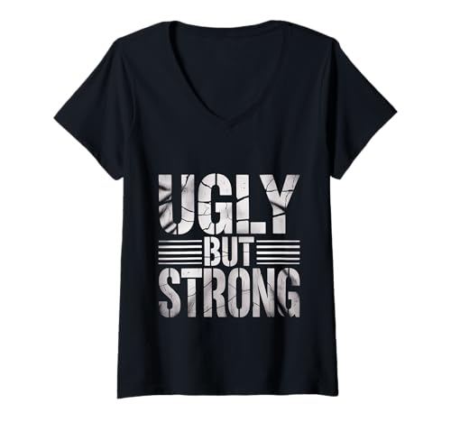 Damen Ugly But Strong Kraftkomfortvertrauen Positivität - T-Shirt mit V-Ausschnitt Damen Ugly But Strong Kraftkomfortvertrauen Positivität - T-Shirt mit V-Ausschnitt von Motivationskraftkomfort Humor