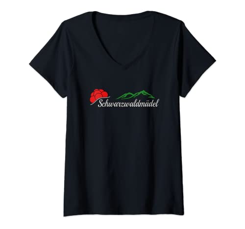 Damen Schwarzwaldmädel - Schwarzwald Damen/ Mädchen T-Shirt mit V-Ausschnitt von Motive für Schwarzwälder