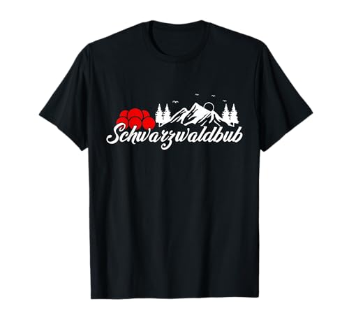 Motive für Schwarzwälder Schwarzwaldbub Berge Bollenhut T-Shirt für Herren, Schwarz, S, Halbarm, Klassische Passform, Kentkragen, Pullover, Geburtstag, Alle, 1 Count von Motive für Schwarzwälder