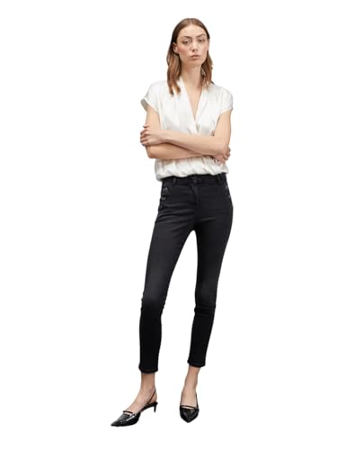 Motivi: Skinny-Jeans mit Knopf-Motiv Schwarz 44 Autum Winter 24 von Motivi