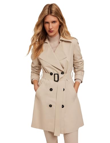 Motivi: Zweireihiger Trenchcoat aus technischem Gewebe Weiss 42 Spring Summer 25 von Motivi