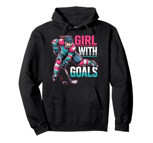 Mädchen Mit Toren Hockey Frau Pullover Hoodie Mädchen Mit Toren Hockey Frau Pullover Hoodie von Motivierende Hockey Mädchen