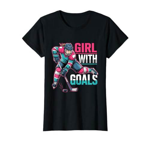 Mädchen Mit Toren Hockey Frau T-Shirt Mädchen Mit Toren Hockey Frau T-Shirt von Motivierende Hockey Mädchen
