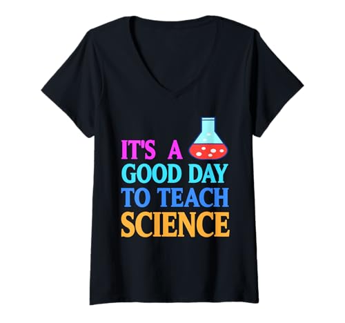 Damen Heute ist EIN guter Tag zum Unterrichten Wissenschaft T-Shirt mit V-Ausschnitt von Motivierende Lehrer mit Leidenschaft für Chemie