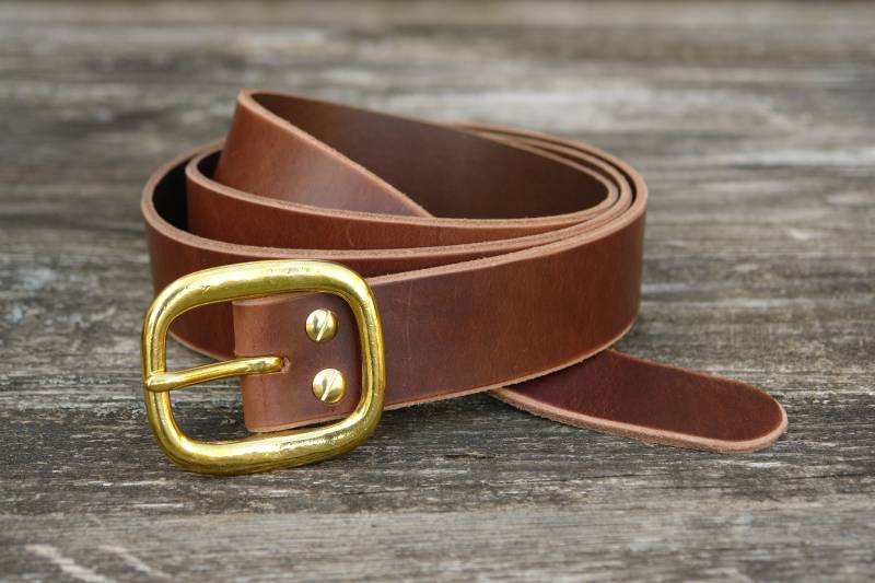 Ca. 3, 9 cm Breiter Wechselgürtel Aus Echtem Leder in Braun Mit Schnalle Messing | 39Er1 von Motivwunsch