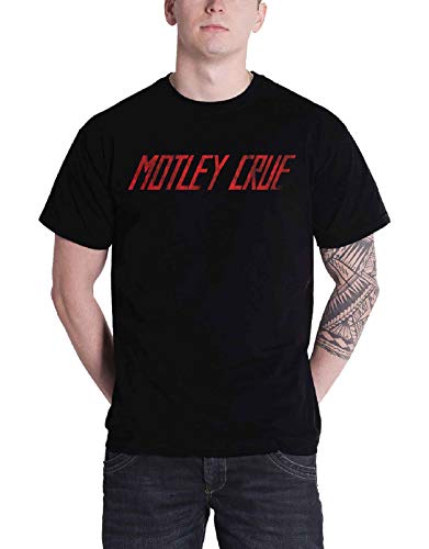 Motley Crue Classic Distressed Band Logo offiziell Herren Nue Schwarz T Shirt von Motley Crue