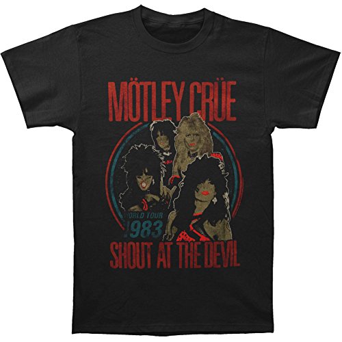 Motley Crue Herren Vintage World Tour T-Shirt, Schwarz, S von Motley Crue