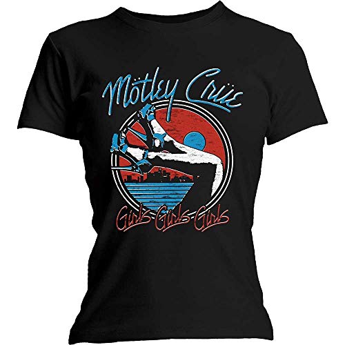 Motley Crue Offizielles Damen-T-Shirt aus Metall, Rock Heels V.3' The Dirt Gr. 40, Schwarz von Motley Crue