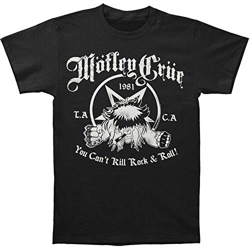 Motley Crue Offizielles Metall-T-Shirt von 1981 "You Can't Kill Rock n Roll" Gr. XXL, Schwarz von Motley Crue