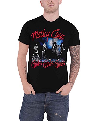 Motley Crue T Shirt Girls Girls Girls Band Logo Nue offiziell Herren Schwarz L von Motley Crue