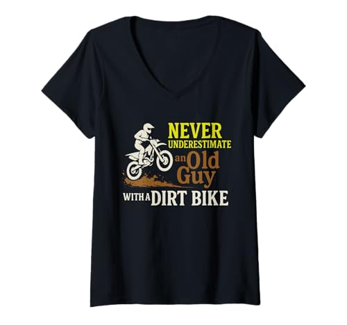 Damen Motocross Dad Race Day Pit Crew Lustiges Support-Team T-Shirt mit V-Ausschnitt Damen Motocross Dad Race Day Pit Crew Lustiges Support-Team T-Shirt mit V-Ausschnitt von Moto Dad Dirt Bike Racing Motocross Family Gift