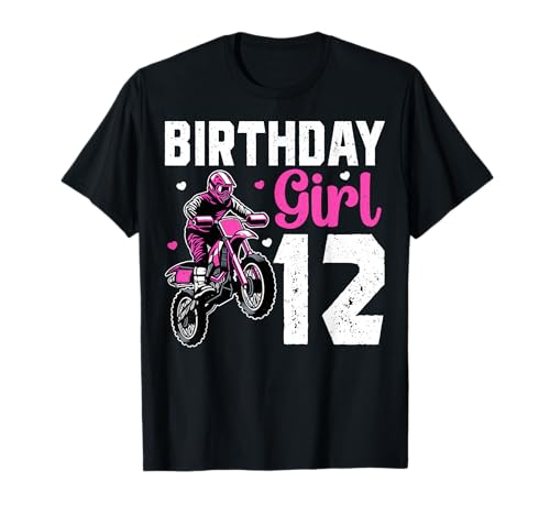 12 Years Old Motocross Dirt Bike Rider 12th Birthday Girl T-Shirt von Motocross 12th Birthday Gifts Co.
