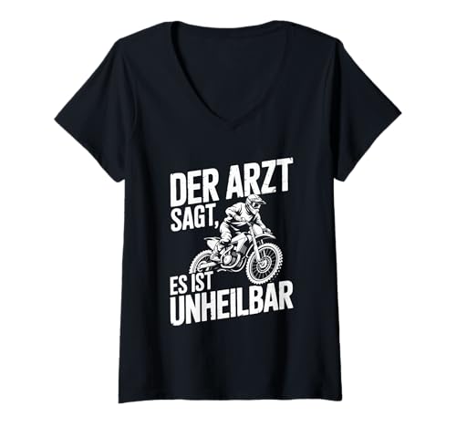 Damen Der Arzt SAGT Es Ist Unheilbar Motocross T-Shirt mit V-Ausschnitt Damen Der Arzt SAGT Es Ist Unheilbar Motocross T-Shirt mit V-Ausschnitt von Motocross Abenteuer Enduro Leidenschaft