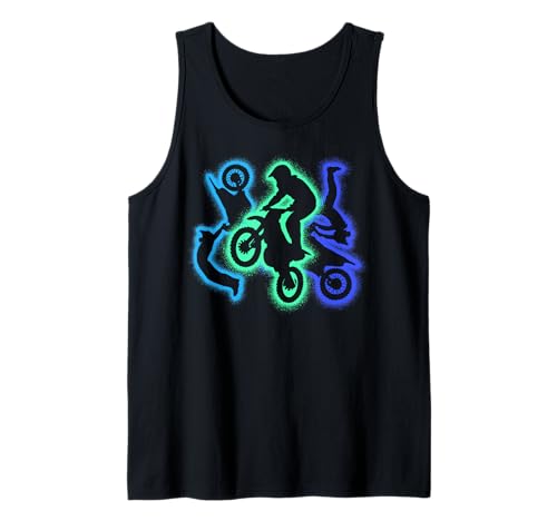 Dirt Biker Dirtbike Silhouetten Herren Motocross Jungen Tank Top von Motocross Dirtbike Motorrad Fahrer Dirt Biker
