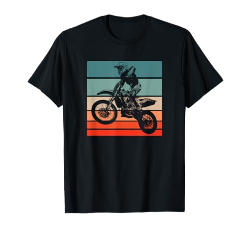 Motocross Kleidung & Geschenke Damen Herren Kinder Retro Style Vintage T-Shirt Schwarz Crew-Ausschnitt Pullover Klein EU 40/42 Regulär Motocross Motorrad Sport T-Shirt von Motocross Kleidung & Geschenke Damen Herren Kinder