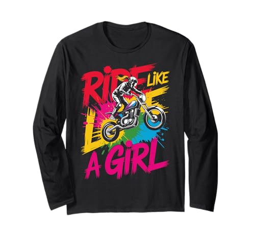 Motocross-Dirtbike-Fahrt wie EIN Mädchen Supercross MX Langarmshirt von Motocross Rider Design Apparel