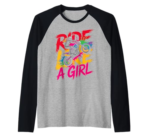 Motocross-Dirtbike-Fahrt wie EIN Mädchen Supercross MX Raglan von Motocross Rider Design Apparel