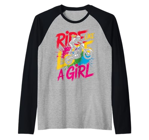 Motocross-Dirtbike-Fahrt wie EIN Mädchen Supercross MX Raglan von Motocross Rider Design Apparel