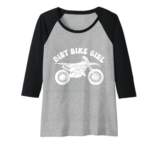 Damen Dirt Bike Girl Motocross Enduro Rider Lustiges Motorrad Raglan von Motocross & Dirt Bike - Apparel & Gifts