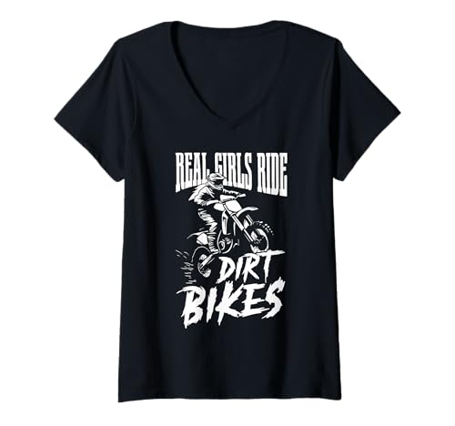 Damen Dirt Bike Girl Motocross Enduro Rider Lustiges Motorrad T-Shirt mit V-Ausschnitt Damen Dirt Bike Girl Motocross Enduro Rider Lustiges Motorrad T-Shirt mit V-Ausschnitt von Motocross & Dirt Bike - Apparel & Gifts