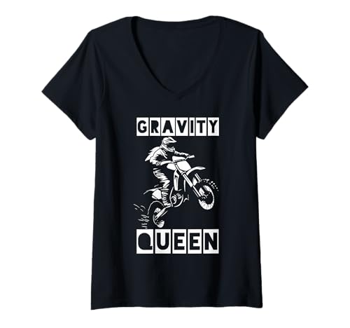 Damen Dirt Bike Girl Motocross Enduro Rider Lustiges Motorrad T-Shirt mit V-Ausschnitt von Motocross & Dirt Bike - Apparel & Gifts