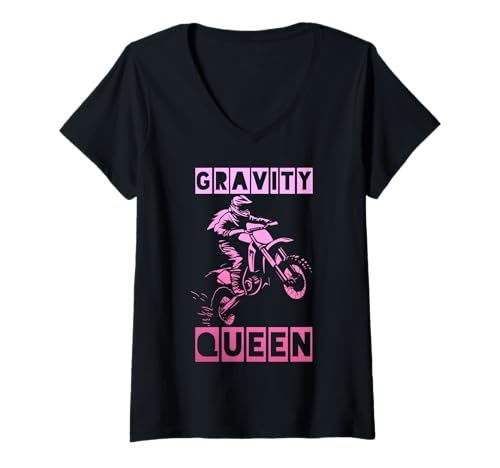 Damen Dirt Bike Girl Motocross Enduro Rider Lustiges Motorrad T-Shirt mit V-Ausschnitt von Motocross & Dirt Bike - Apparel & Gifts