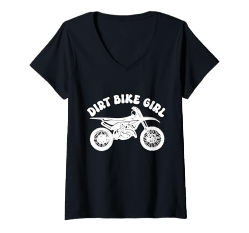 Damen Dirt Bike Girl Motocross Enduro Rider Lustiges Motorrad T-Shirt mit V-Ausschnitt von Motocross & Dirt Bike - Apparel & Gifts
