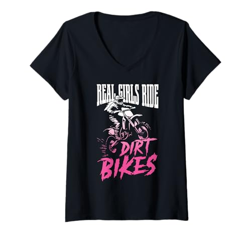 Damen Dirt Bike Girl Motocross Enduro Rider Pink Lustiges Motorrad T-Shirt mit V-Ausschnitt Damen Dirt Bike Girl Motocross Enduro Rider Pink Lustiges Motorrad T-Shirt mit V-Ausschnitt von Motocross & Dirt Bike - Apparel & Gifts