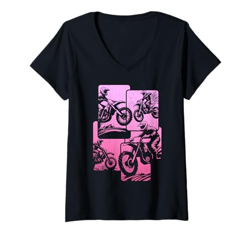 Damen Dirt Bike Girl Motocross Enduro Rider Pink Lustiges Motorrad T-Shirt mit V-Ausschnitt Damen Dirt Bike Girl Motocross Enduro Rider Pink Lustiges Motorrad T-Shirt mit V-Ausschnitt von Motocross & Dirt Bike - Apparel & Gifts