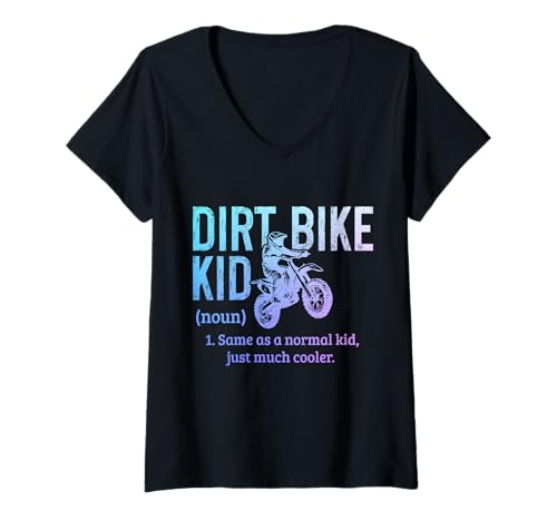Damen Dirt Bike Kid Motocross Enduro Rider Lustiges Motorrad T-Shirt mit V-Ausschnitt von Motocross & Dirt Bike - Apparel & Gifts